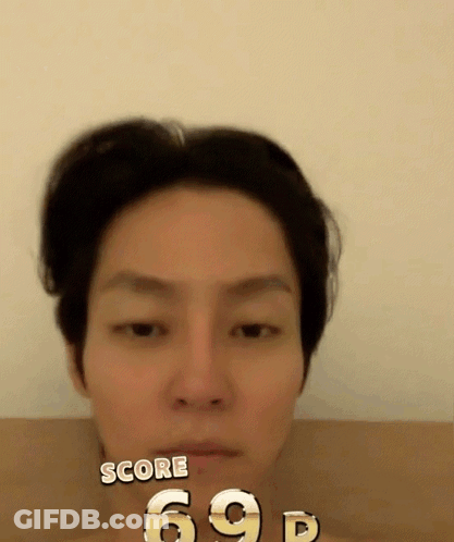 Man's Face Showing 69 Points GIF