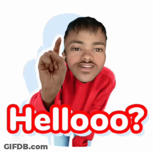 Man's Face Sticker Saying Hellooo GIF