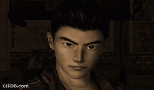 Man's Face With Chinese Writing GIF