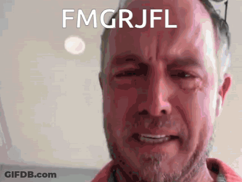 Man's Face With FMGRJFL Text GIF