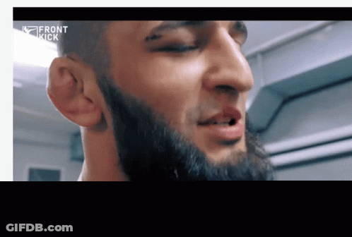 Man's Face With Front Kick Text GIF