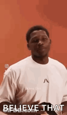 Man's Face With Green A.M.C. Background GIF