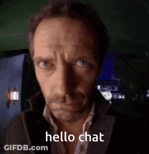 Man's Face With Hello Chat GIF