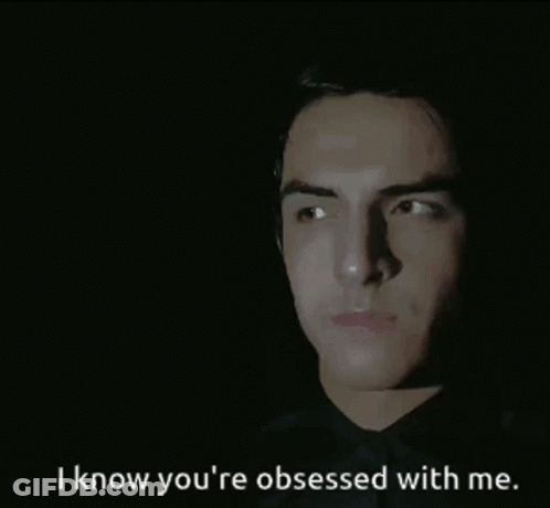 Man's Face With I Know You're Obsessed GIF