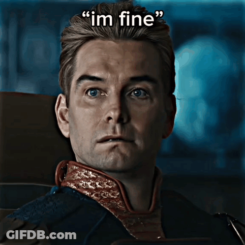 Man's Face With I'm Fine GIF