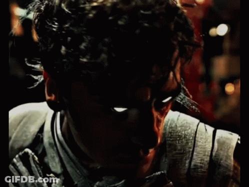 Man's Face With Light From Eyes GIF