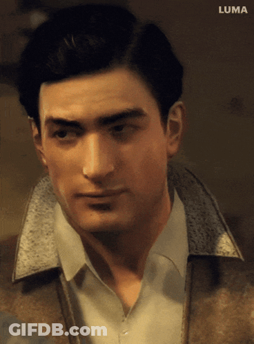 Man's Face With Luma Logo GIF