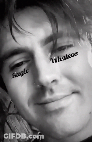 Man's Face With Magic And Whatever On Eyes GIF