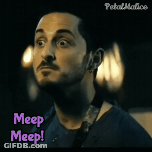 Man's Face With Meep Meep GIF