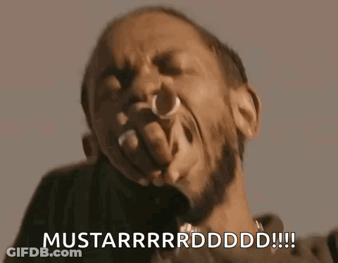 Man's Face With Mustarrrrdddd GIF