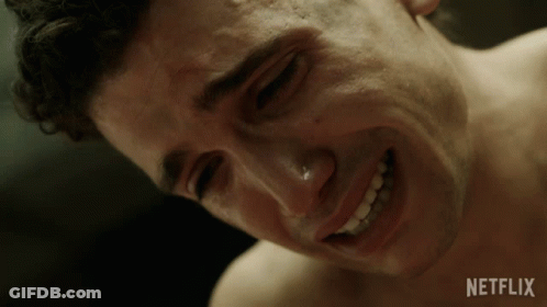 Man's Face With Netflix Text GIF