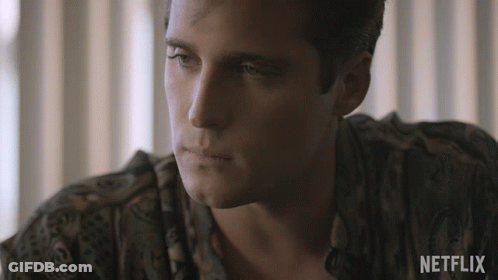 Man's Face With Netflix Text GIF
