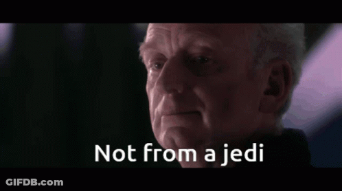 Man's Face With Not From A Jedi GIF