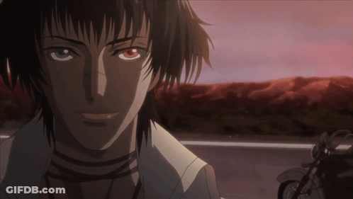 Man's Face With Red Eyes GIF
