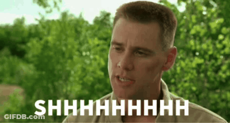 Man's Face With Shhhh Text GIF