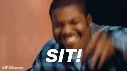 Man's Face With Sit Text GIF