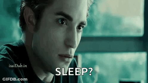 Man's Face With Sleep Text GIF