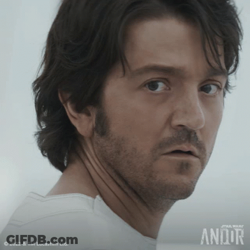 Man's Face With Star Wars Andor GIF