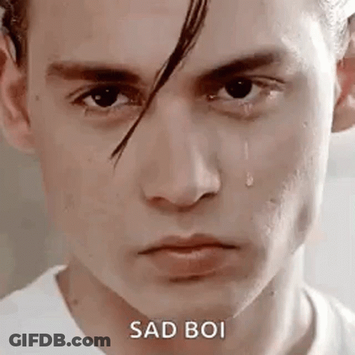 Man's Face With Tear GIF