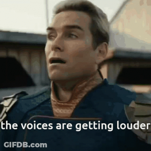 Man's Face With Voices Are Getting Louder GIF