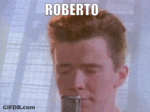Man's Face With Word Roberto Above GIF