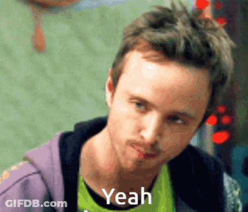 Man's Face With Yeah Text GIF