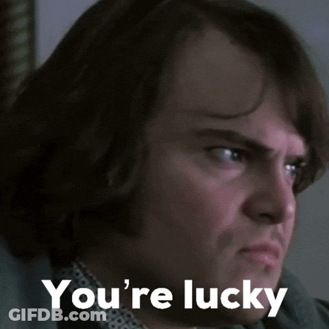 Man's Face With Youre Lucky GIF