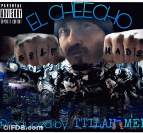 Man's Fist On Parental Advisory Album Cover GIF