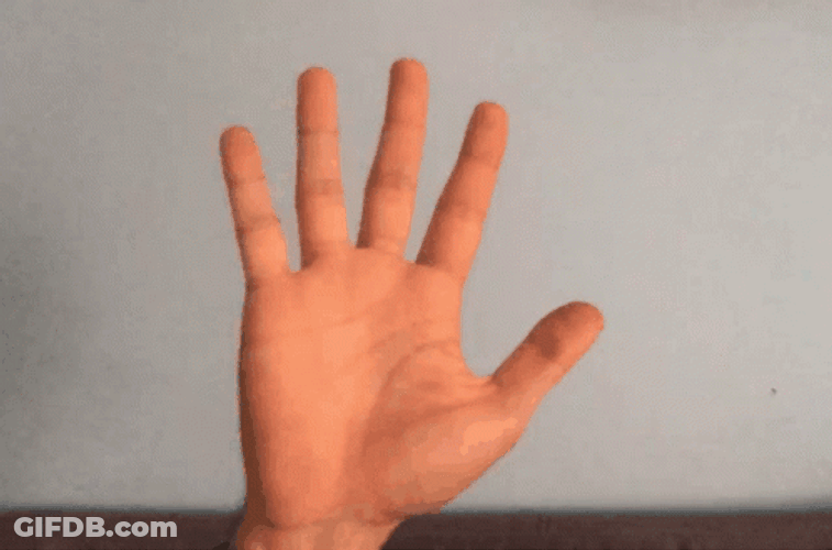 Man's Hand Waving Slowly GIF