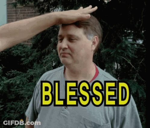 Man's Head Being Blessed GIF