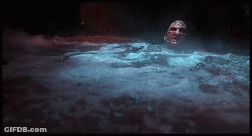 Man's Head Sticking Out Of Pool Water GIF