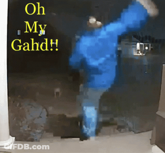 Man's Hilarious Slipping On Ice Moment GIF