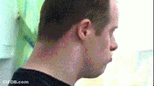 Man's Neck And Ear Pixelated Close Up GIF