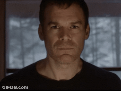 Man's Serious Close-Up GIF
