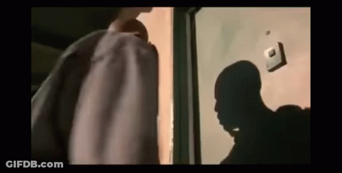 Man's Shadow On Door GIF