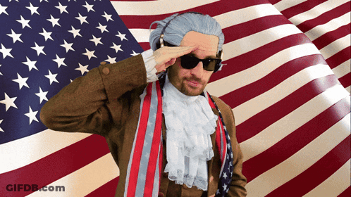 Man Saluting American Flag GIF