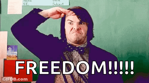 Man Saluting Green Chalkboard Saying Freedom!!! GIF