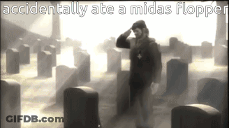 Man Saluting In Cemetery Accidentally Ate Midas Flopper GIF