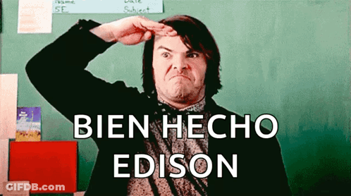 Man Saluting In Front Of Blackboard Bien Hecho Edison GIF