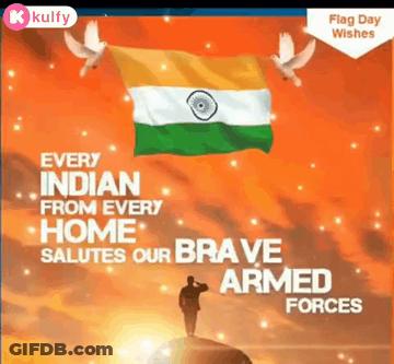 Man Saluting Indian Flag GIF