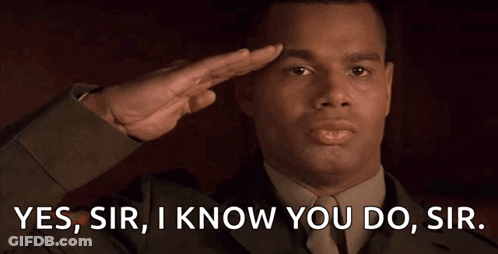 Man Saluting Saying Yes Sir GIF