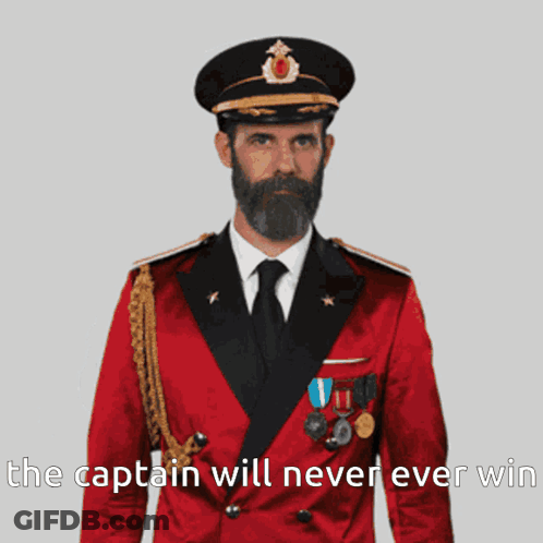 Man Saluting The Captain Will Never Ever Win GIF