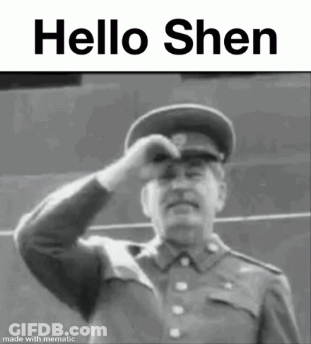 Man Saluting With Hello Shen GIF