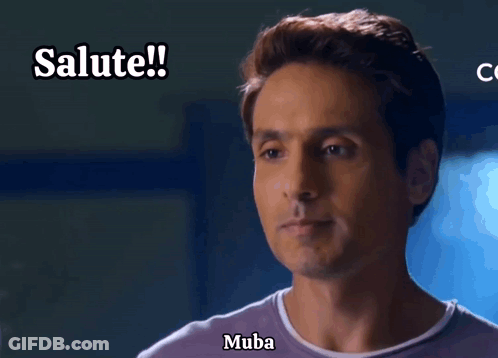 Man Saluting With Text Salute And Muba GIF