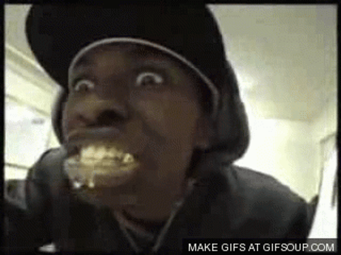 Man Savage Eating Hehehe GIF