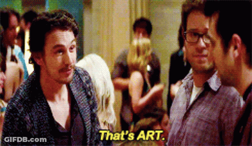 Man Saying Art In Front Of Crowd GIF