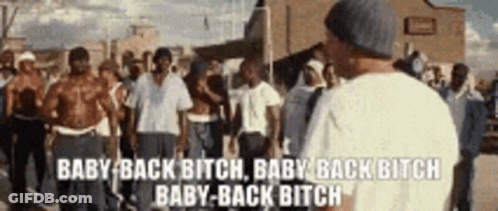 Man Saying Baby Back Bitch To Crowd GIF