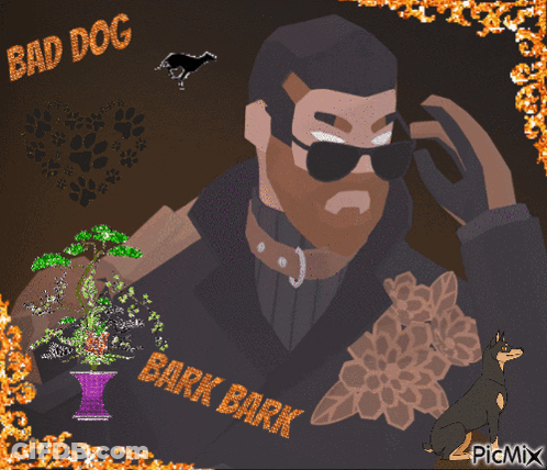 Man Saying Bad Dog Bark Bark GIF