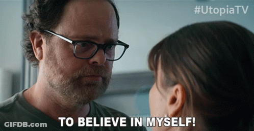 Man Saying Believe In Myself To Girl GIF