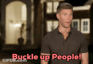 Man Saying Buckle Up People In Front Of House GIF